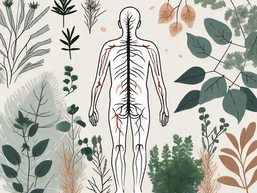 An elderly person's body silhouette with highlighted pain points related to polymyalgia rheumatica