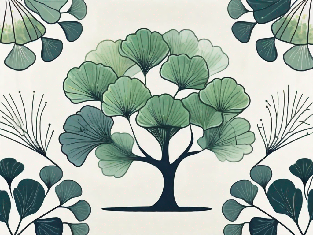 A ginkgo biloba tree with its distinctive fan-shaped leaves