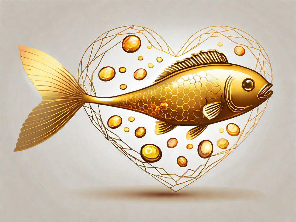 A golden fish oil capsule