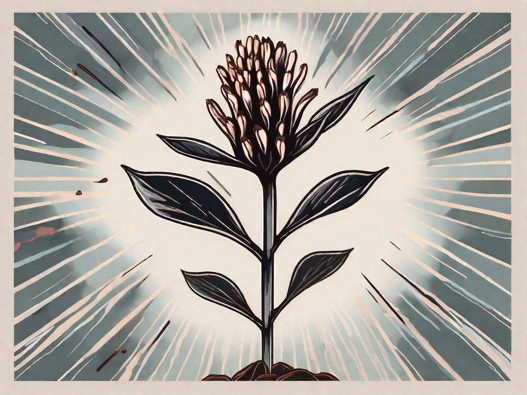 A clove plant with emphasis on the buds