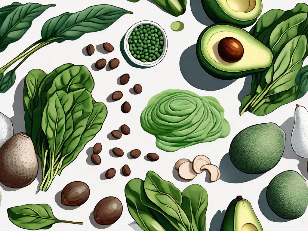 A variety of foods rich in folate